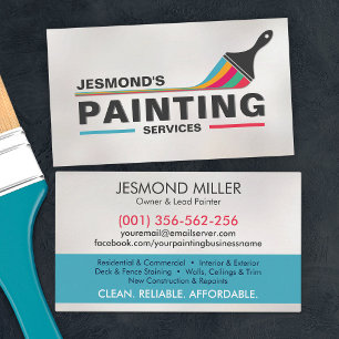 Tarjeta De Visita Servicios Profesionales de Pintura - Pintor de Cas