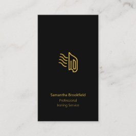 Tarjeta De Visita Servicios profesionales de planchado Black Gold el