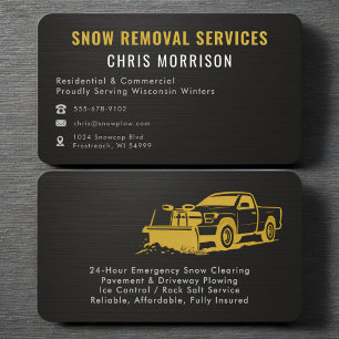 Tarjeta De Visita Servicios Profesionales de Remoción de Nieve
