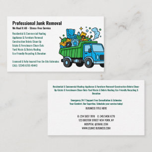 Tarjeta De Visita Servicios Profesionales de Retiro y Transporte de 