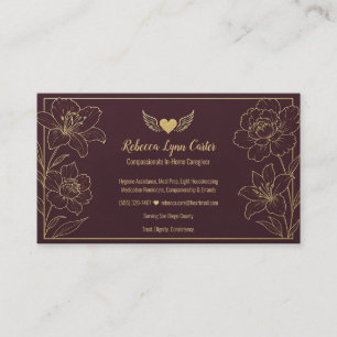 Tarjeta De Visita Servicios Profesionales Florales Elegantes de Cuid