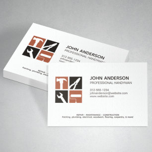 Tarjeta De Visita Servicios profesionales modernos de Handyman