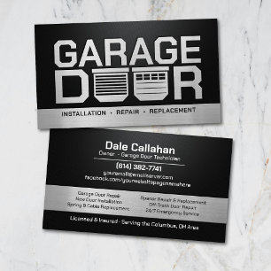 Tarjeta De Visita Servicios Profesionales Modernos de Puertas de Gar