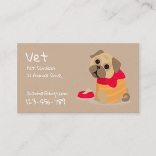 Tarjeta De Visita Servicios profesionales veterinarios del mascota