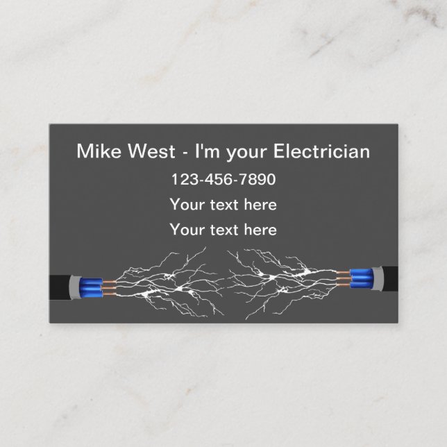 Tarjeta De Visita Servicios sencillos de electricidad (Anverso)