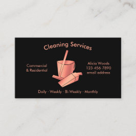 Tarjeta De Visita Servicios sencillos de limpieza de casas - Oro neg