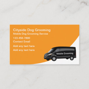 Tarjeta De Visita Servicios Simples de Aseo de Perros Móvil 
