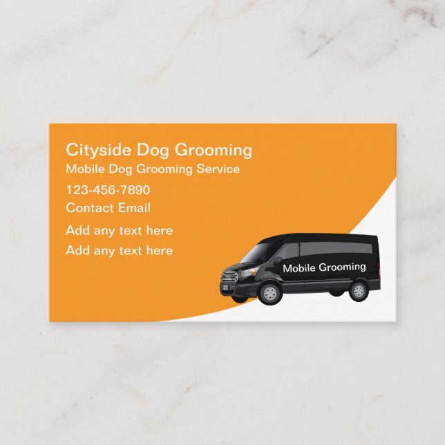 Tarjeta De Visita Servicios Simples de Aseo de Perros Móvil  (Anverso)