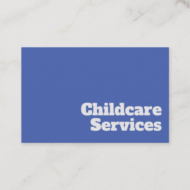 Tarjeta De Visita Servicios simples de cuidado infantil (Anverso)