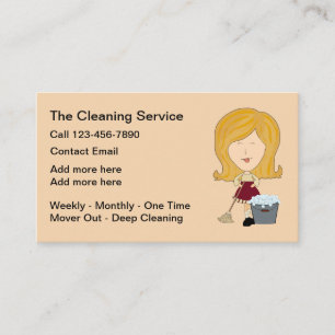 Tarjeta De Visita Servicios Simples de Limpieza de Casas Modernas