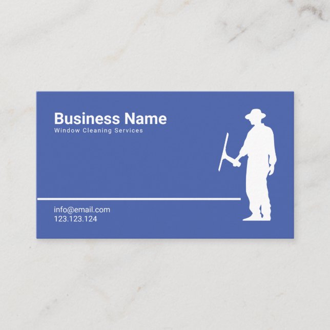 Tarjeta De Visita Servicios simples de limpieza de ventanas blancas  (Anverso)