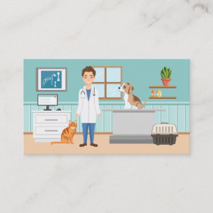 Tarjeta De Visita Servicios Veterinarios Clínica Veterinaria Hombre
