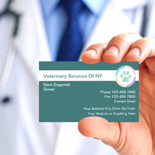 Tarjeta De Visita Servicios Veterinarios Veterinario con Estilo