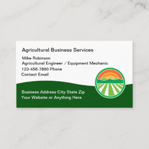 Tarjeta De Visita Servicios y maquinaria de negocios agrícolas
