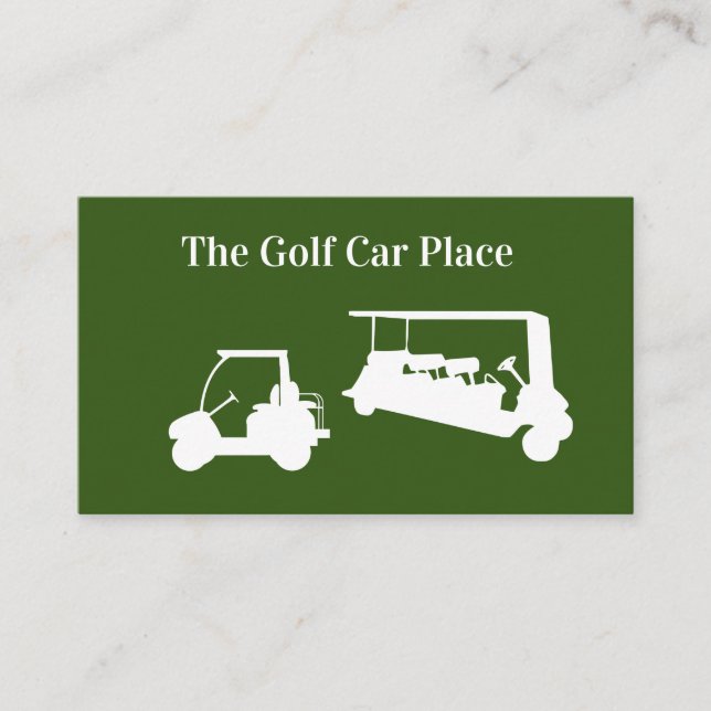 Tarjeta De Visita Servicios y Ventas de Carros de Golf (Anverso)