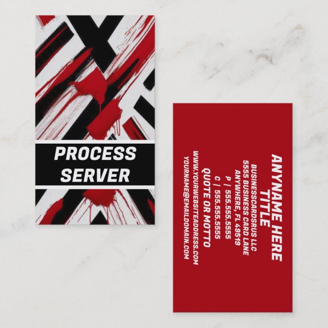 Tarjeta De Visita Servidor de procesos negros y rojos (Anverso / Reverso)