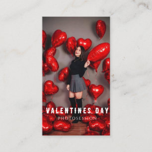 Tarjeta De Visita Sesión de Fotos de Mujer Chica Día de San Valentín