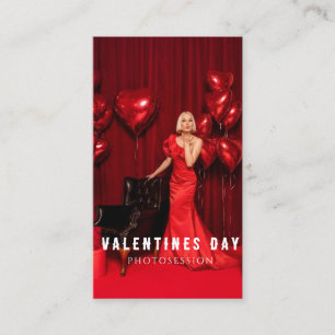 Tarjeta De Visita Sesión de Fotos de Mujer Chica Día de San Valentín