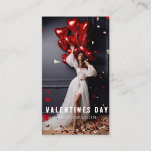 Tarjeta De Visita Sesión de Fotos de Mujer Chica Día de San Valentín