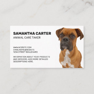 Tarjeta De Visita Sesión de Perro Boxer Marrón