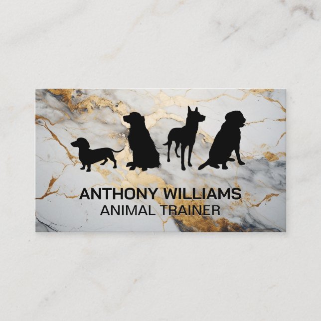Tarjeta De Visita Sesión de perros | Entrenador de animales (Anverso)