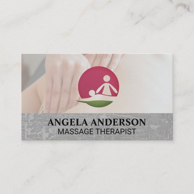 Tarjeta De Visita Sesión de Terapia de Masaje | Logo (Anverso)