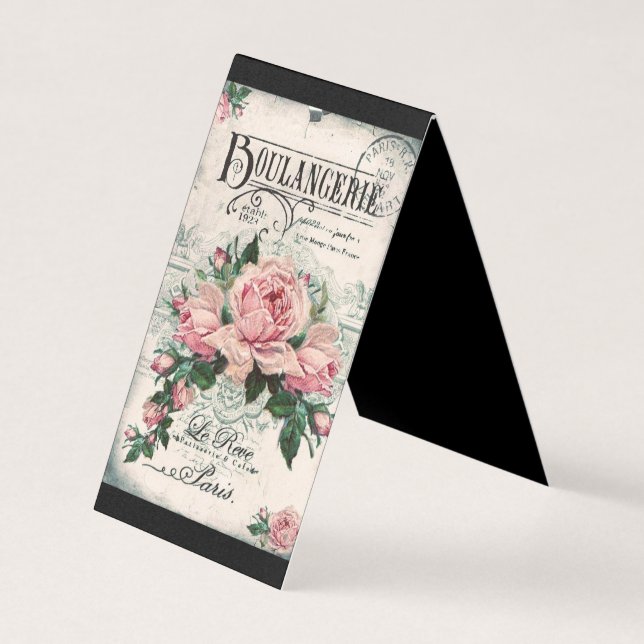 Tarjeta De Visita shabby chic, desoupage, victoriano, moda francesa, (Anverso)