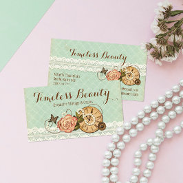 Tarjeta De Visita Shabby Chic Rosa y Rustic Vintage Jewelry Boutique