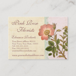 Tarjeta De Visita Shabby Elegance Moda Vintage Rosa de perro rosado