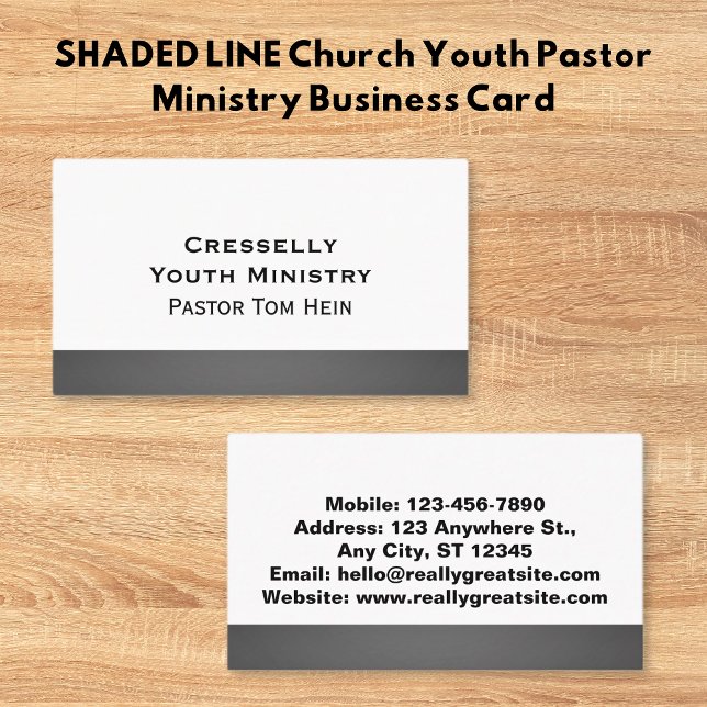 Tarjeta De Visita SHADEE LINE Church Youth Pastor Ministry (SHADED LINE Church Youth Pastor Ministry Business Cards)
