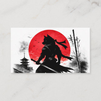 Tarjeta De Visita Shadow Ninja Wolf Japanese Business Card