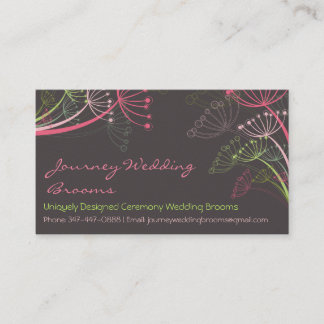 Tarjeta De Visita SHAKTI_Pink Sweet Dandelions Flower Gracias Busi