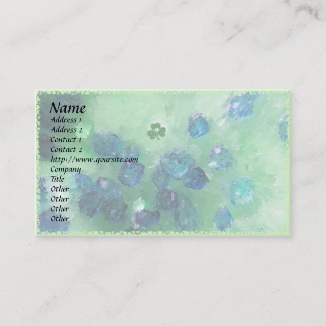 Tarjeta De Visita ¡Shamrock con suerte! Plantilla (Anverso)