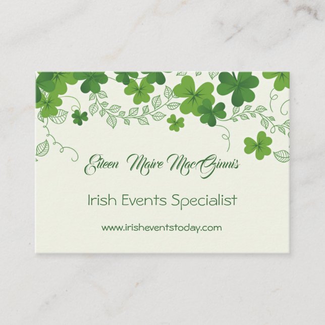 Tarjeta De Visita Shamrock irlandés (trébol) (Anverso)