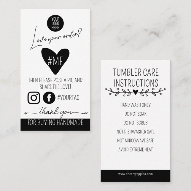 Tarjeta De Visita Share & Care Product Insert Card small business (Anverso / Reverso)