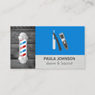 Tarjeta De Visita Shave and Haircut Barber   Trituración de cuero de