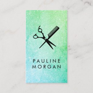 Tarjeta De Visita Shear y Comb Elegant Purpurina