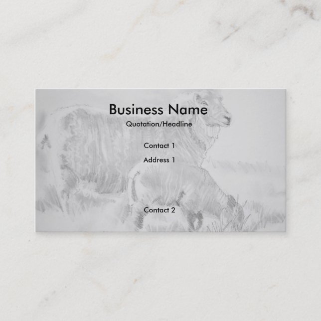 Tarjeta De Visita Sheep Lamb Pencil Drawing Business Cards (Anverso)