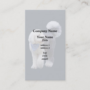 Tarjeta De Visita Sheepadoodle con bufanda azul a cuadros