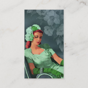 Tarjeta De Visita Sheila - los años 40 que igualan desgaste en verde