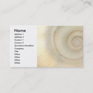 Tarjeta De Visita Shell - conquiliología - espiral blanco