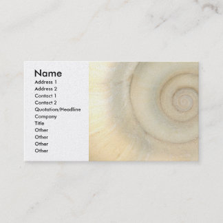 Tarjeta De Visita Shell - conquiliología - espiral blanco