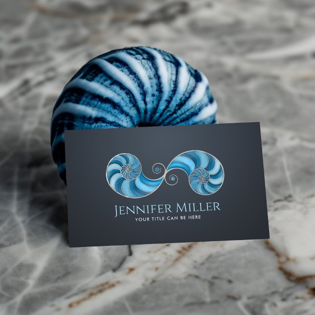 Tarjeta De Visita Shell de Nautilus de doble espiral (Subido por el creador)