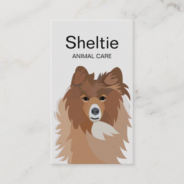 Tarjeta De Visita Sheltie Dog Animal Care (Anverso)