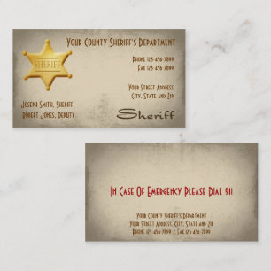 Tarjeta De Visita Sheriff Business Card