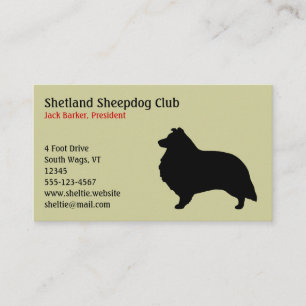 Tarjeta De Visita Shetland Sheepdog Silhouette