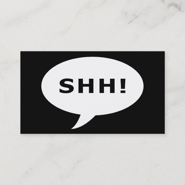 Tarjeta De Visita ¡shh! burbuja cómica del fiesta de sorpresa (Anverso)