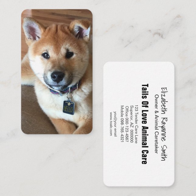Tarjeta De Visita Shiba Inu Puppy (Anverso / Reverso)