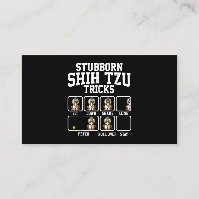 Tarjeta De Visita Shih Tzu Gift |Perro obstinado engaña al amante de (Anverso)