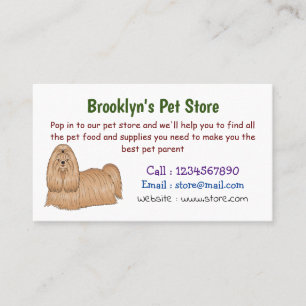 Tarjeta De Visita Shih tzu personalizado de pelo largo ilustracion